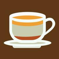 Coffee design over brown background, vector illustration. Eps 10. A cup of coffee filled with coffee, hot water and cream. Coffee in cup icon