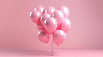 birthday concept, light pink balloon full background. photo