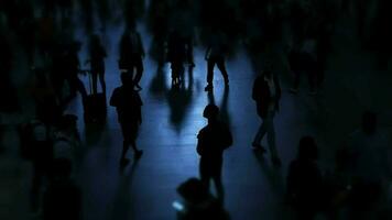 Pedestrians walking on crowded urban street commuting to work video