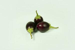 Eggplant or aubergine vegetable on a white background. photo