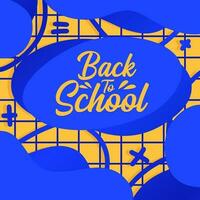 back to school with abstract blue background vector