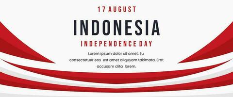 Indonesia independence day with red and white flag. banner template design vector