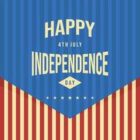 American Independence Day text vector typography on red and blue background