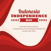 Indonesia independencia día texto saludo tarjeta diseño vector