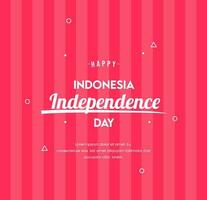 Indonesian independence day greeting with red background vector