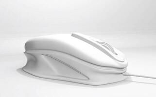 Computer mouse 3d image - mouse mockup model on white background photo