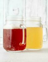 Two kombucha jars photo