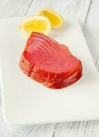 Smoked tuna steak photo