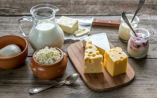 Various types of dairy products photo