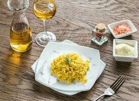 Risotto with saffron photo