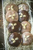 Gingerbread cookies on the tray photo