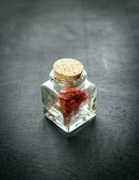 Saffron in the vial photo