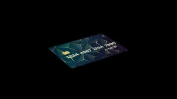 credit card bank card for Online payment Cash withdrawal Animation video transparent background with alpha channel.