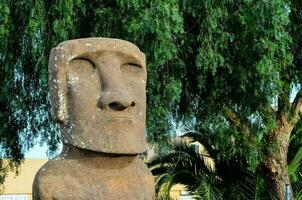 Moai replica stone head photo