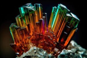 Microscopic view of a rare and unusual mineral crystal. photo