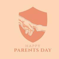 happy parents day greeting card template vector design background illustration with flat style