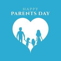 happy parents day greeting card template vector design background illustration with flat style