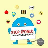 fomo fear of missing out concept vector illustration