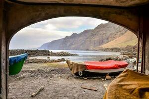 View with rustic boats photo