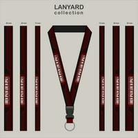 Red Lanyard Template Set for various sizes vector