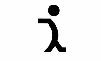 Running logo of letter R with a running person sign. Logo of people running to the finish line vector