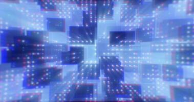 Abstract blue futuristic hi-tech energy particles dots and squares magical bright glowing background photo