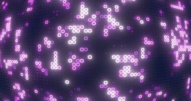 Abstract purple energy squares glowing digital particles futuristic hi-tech background photo