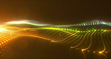 Abstract multicolored glowing waves from particles and dots energy magical futuristic hi-tech, abstract background photo