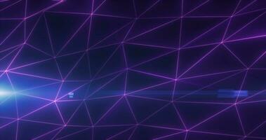 Abstract purple lines and triangles glowing high tech digital energy abstract background photo