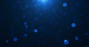 Abstract background of blue glowing particles and bokeh dots of festive energy magic photo
