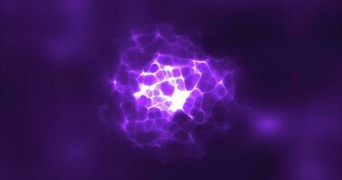 Abstract purple energy round sphere glowing with particle waves hi-tech digital magic abstract background photo