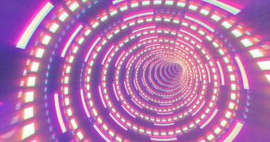 Abstract futuristic purple hi-tech tunnel from energy circles and magic lines background photo