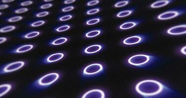 Abstract purple pattern of glowing geometric circles loop futuristic hi-tech black background photo