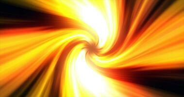 Abstract yellow orange swirl twisted abstract tunnel from lines background photo