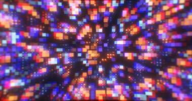 Abstract futuristic hi-tech energy particles dots and squares magical bright glowing background photo