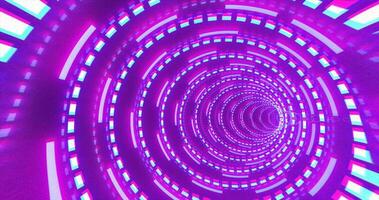 Abstract futuristic purple hi-tech tunnel from energy circles and magic lines background photo