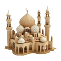 islámico Ramadán kareem 3d dorado mezquita png.generativo ai png