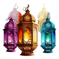 kleurrijk Ramadan lantaarns png.generatief ai png