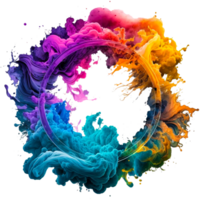 Colorful Rounded Ink Smoke Frame. png