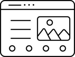 Online Web Gallery Icon In Line Art. vector