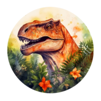 une dessin de une t-rex dans le jungle ai génératif png