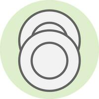 Flat style Plates icon in white and black color. vector