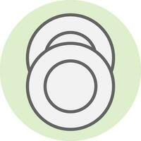 Flat style Plates icon in white and black color. vector