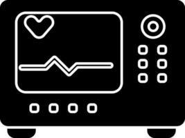 black and white illustration of ECG Machine Icon. vector