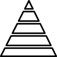 Line art Five level pyramid icon in flat style. vector