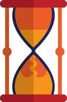 Red and orange hourglass in flat style. vector