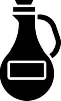 jarra o aceituna botella icono en negro y blanco color. vector