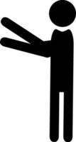 Working pose silhouette of man. vector
