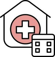 Clinic or Hospital Calendar line icon in flat style. vector