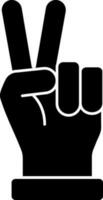 Peace Hand Icon In black and white Color. vector